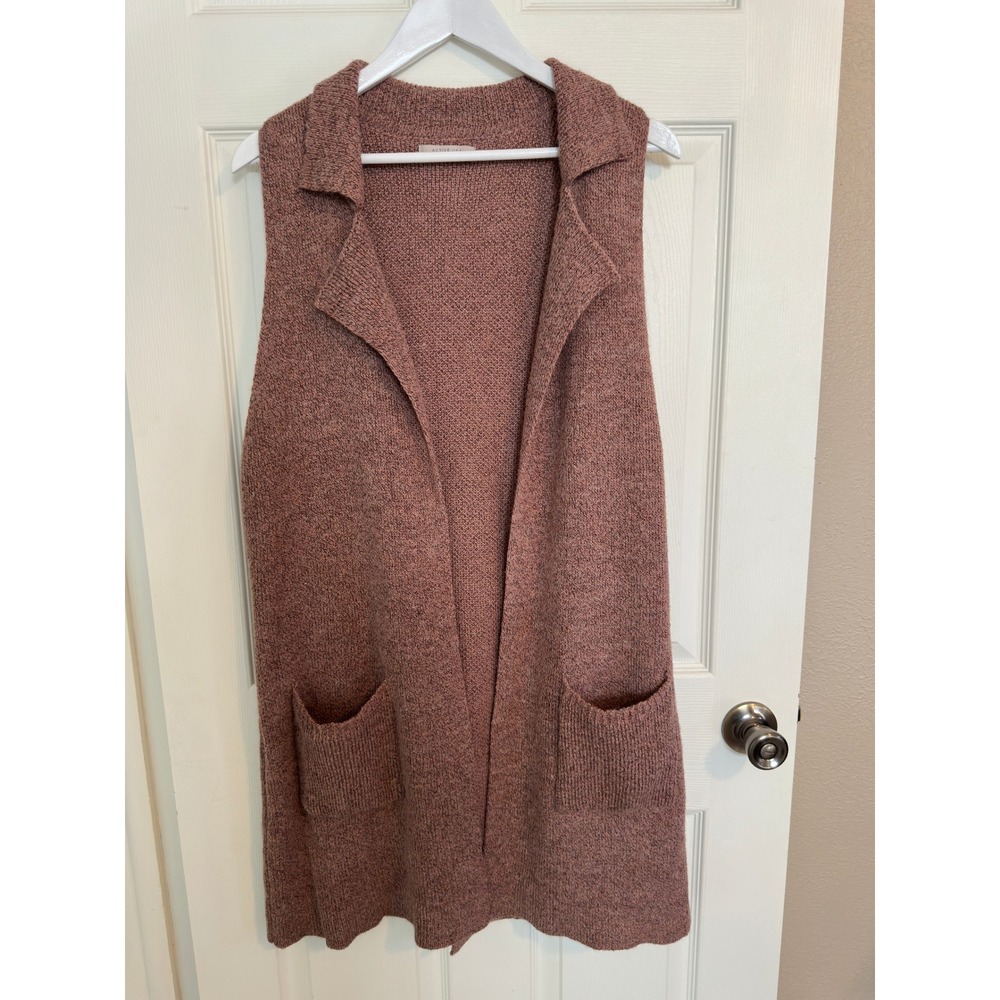 Active USA Knit Longline Knit Vest with Pockets and Collar